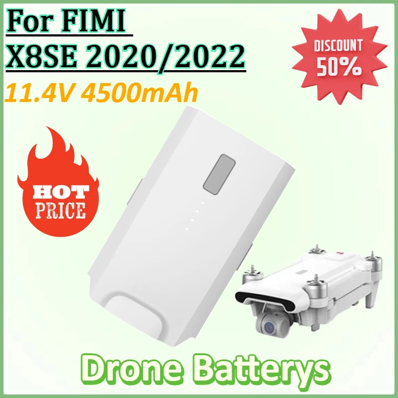 New DC02A5 11.4V 4500mAh Replacement Flight Drone Batterys for FIMI X8SE 2020 FIMI X8 SE 2022 V2 Camera RC Rechargeable Battery
New DC02A5 11.4V 4500mAh Replacement Flight Drone Batterys for FIMI X8SE 2020 FIMI X8 SE 2022 V2 Camera RC Rechargeable Battery