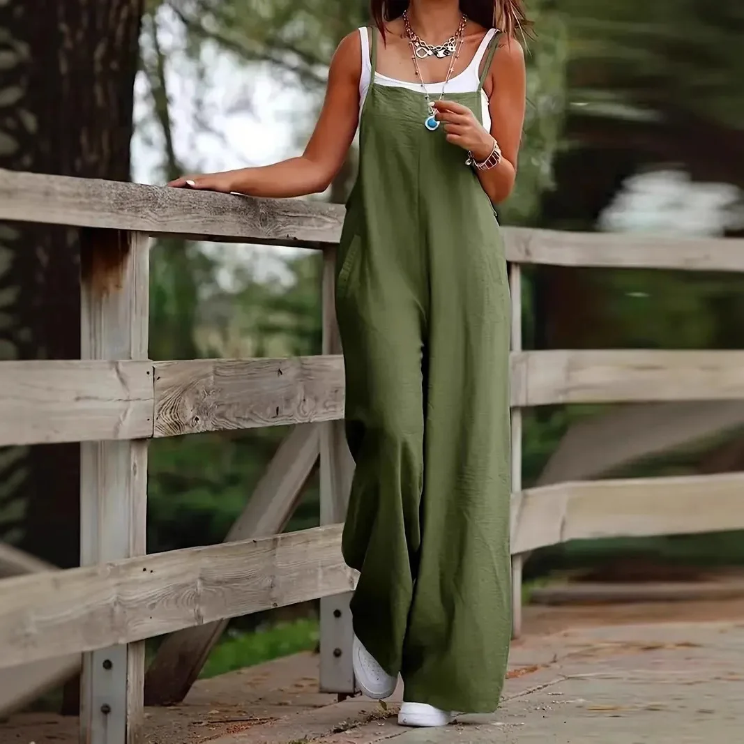 Women's Casual Minimalist Suspenders Jumpsuit Wide Leg Summer Trendy Romper With Pockets 2025 Hot Fashion Trend
Women's Casual Minimalist Suspenders Jumpsuit Wide Leg Summer Trendy Romper With Pockets 2025 Hot Fashion Trend