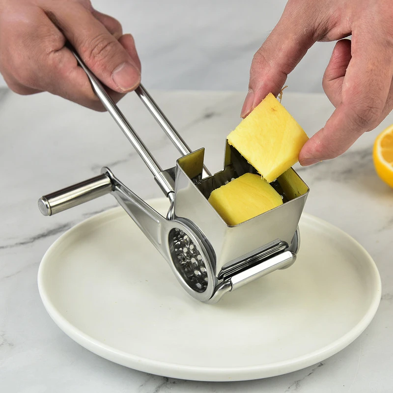 Stainless Steel Cheese Grater, Hand Crank, Rotary Blades, Vegetable Chopper, Kitchen
Stainless Steel Cheese Grater, Hand Crank, Rotary Blades, Vegetable Chopper, Kitchen