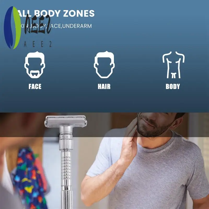 AEE2-New Adjustable Double Edge Razor Classic Men Shaving Safety Razors Zinc Alloy Manual Shaver With Travel Box
AEE2-New Adjustable Double Edge Razor Classic Men Shaving Safety Razors Zinc Alloy Manual Shaver With Travel Box
