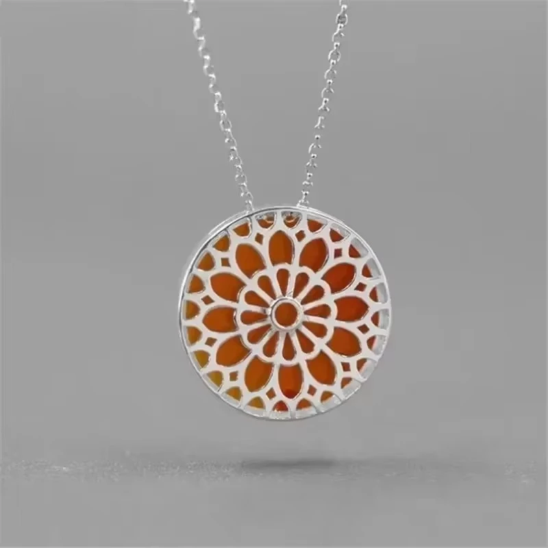 925 Sterling Silver Natural Agate Church Window Round Pendant Necklace For Women Good Luck Wealth Jewelry Gifts
925 Sterling Silver Natural Agate Church Window Round Pendant Necklace For Women Good Luck Wealth Jewelry Gifts