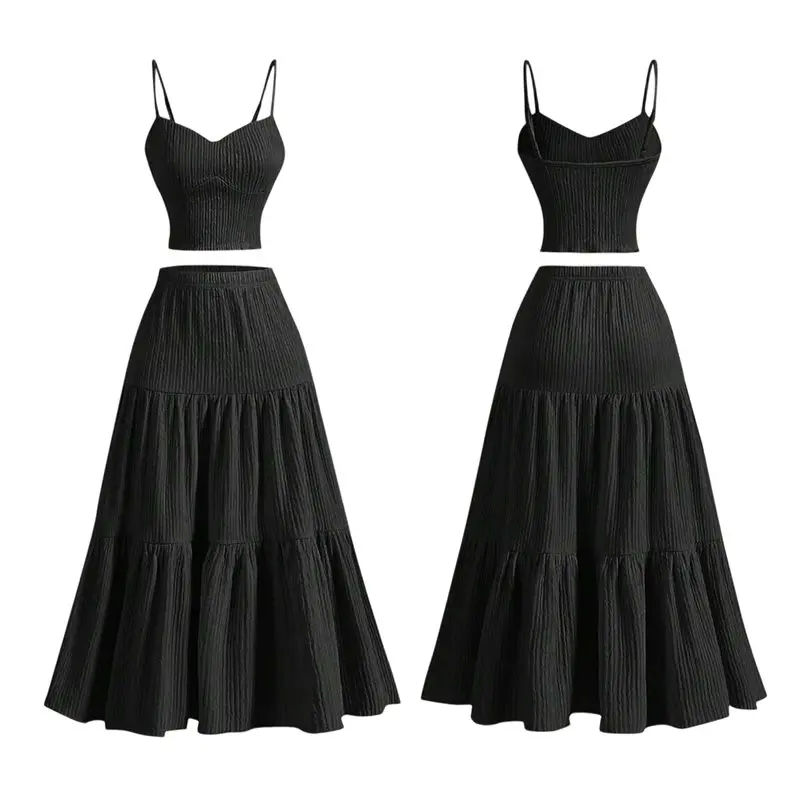 NEW-Womens 2 Piece Maxi Skirt Sets Crop Top Ruffle Hem Flowy Midi Skirt Vacation Going Out Outfits
NEW-Womens 2 Piece Maxi Skirt Sets Crop Top Ruffle Hem Flowy Midi Skirt Vacation Going Out Outfits