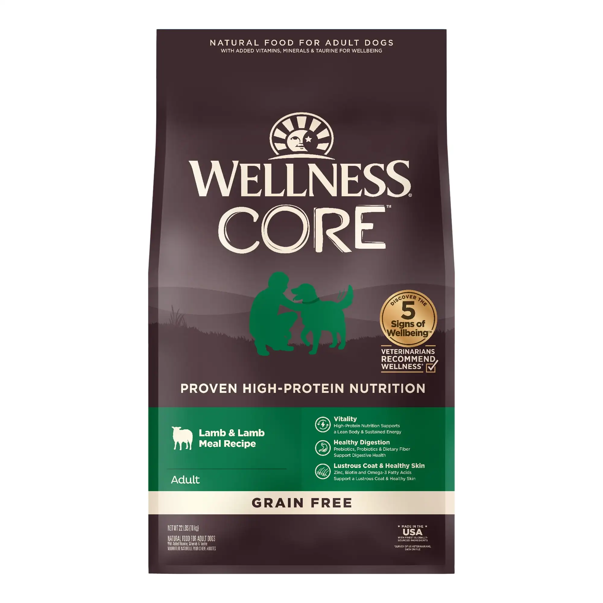 Сухой корм для собак Wellness Core без натурального зерна, ягненок, мешок 22 фунта
Сухой корм для собак Wellness Core без натурального зерна, ягненок, мешок 22 фунта