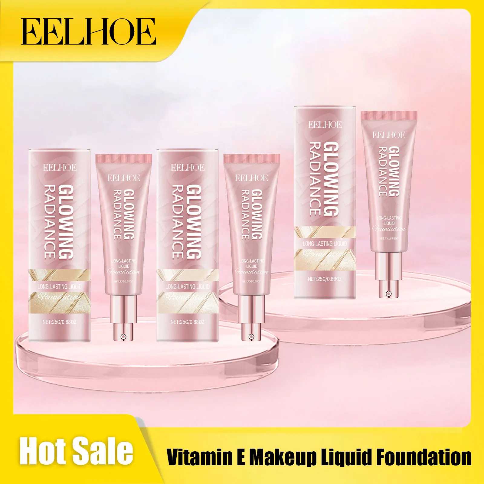 Eelhoe Vitamin E Makeup Liquid Foundation Lasting Moisturizing Wearing Full Coverage Light and Thin Base Waterproof Foundations
Eelhoe Vitamin E Makeup Liquid Foundation Lasting Moisturizing Wearing Full Coverage Light and Thin Base Waterproof Foundations