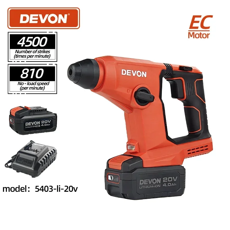 Devon 5403-Li-20V Battery 13/8/18mm Brushless Electric Hammer Drill Compact and Easy to Operate Home DIY Cordless Power Tools
Devon 5403-Li-20V Battery 13/8/18mm Brushless Electric Hammer Drill Compact and Easy to Operate Home DIY Cordless Power Tools