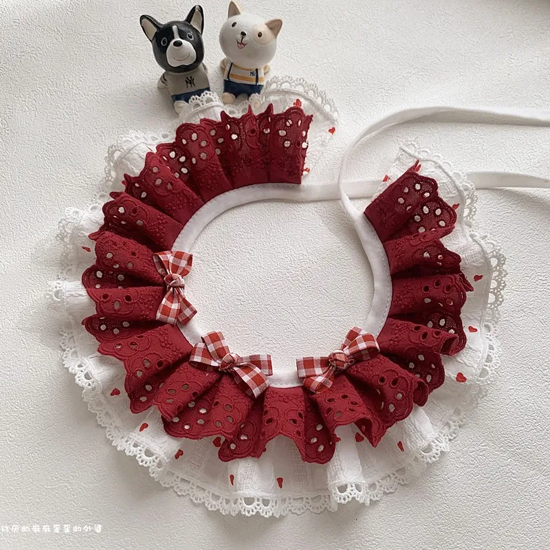 Puppy Dog Red Collar Bibs Cassic Simple Pure Cotton Lace Bow Neckerchief For Small Medium Dog Chihuahua Jewelry Pet Accessories 
Puppy Dog Red Collar Bibs Cassic Simple Pure Cotton Lace Bow Neckerchief For Small Medium Dog Chihuahua Jewelry Pet Accessories