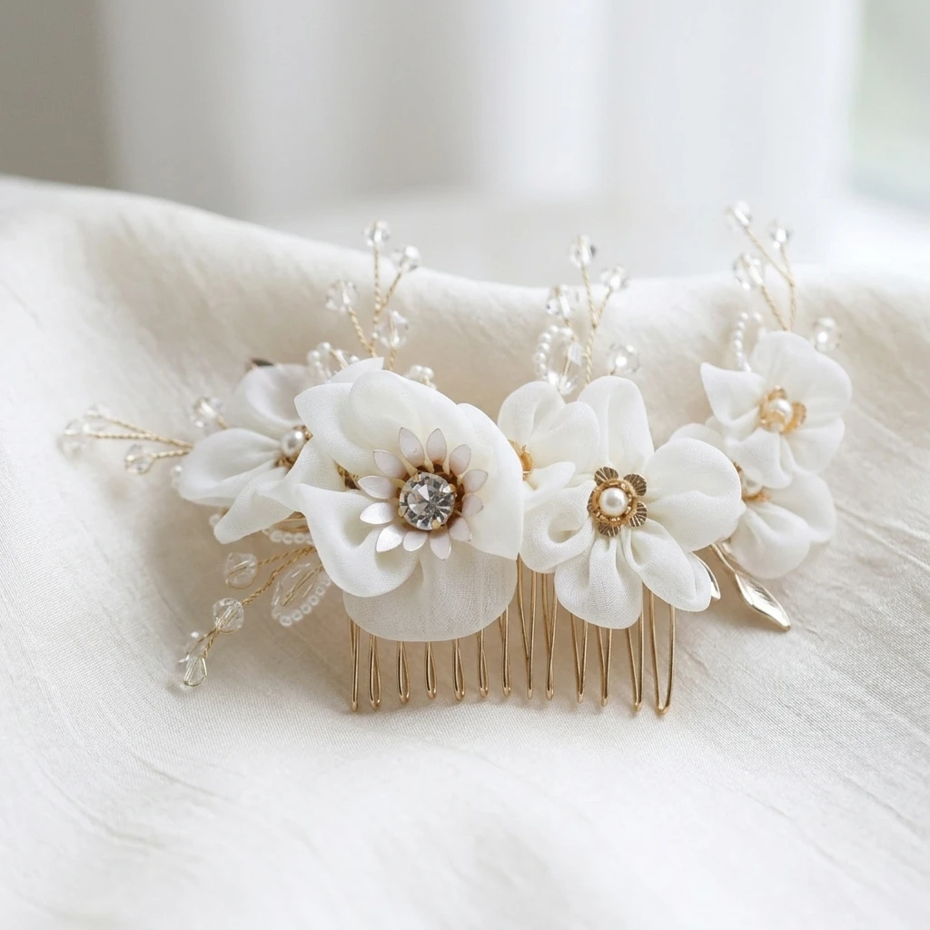 Silk Flower Bridal Hair Comb Wedding Veil Headpiece With Non-Slip Design For Elegant Hairstyles
Silk Flower Bridal Hair Comb Wedding Veil Headpiece With Non-Slip Design For Elegant Hairstyles