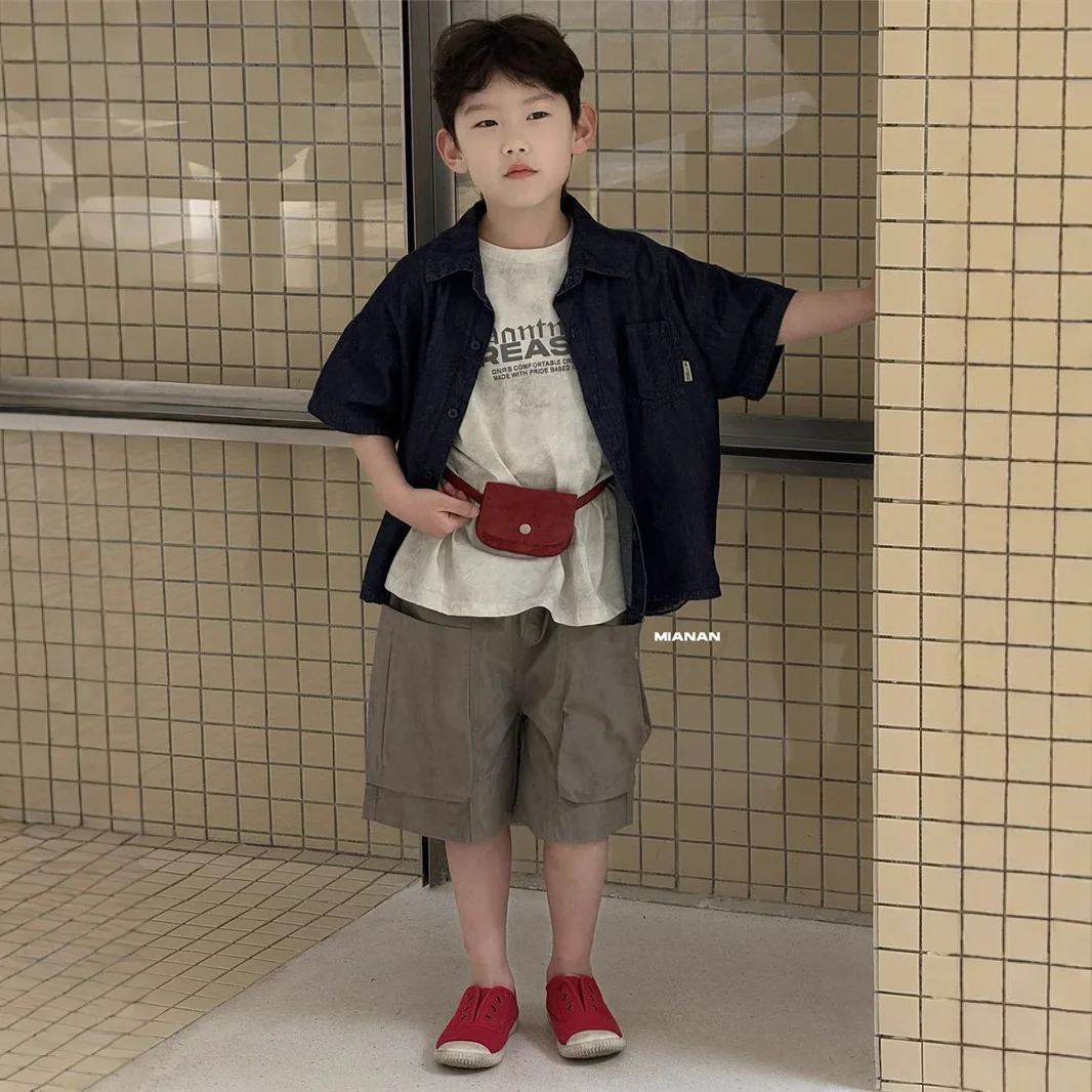 25 Boys' Baby Denim Shirt Short Sleeved Summer New Style Children's Boys' Korean Version Western-style Shirt Top
25 Boys' Baby Denim Shirt Short Sleeved Summer New Style Children's Boys' Korean Version Western-style Shirt Top