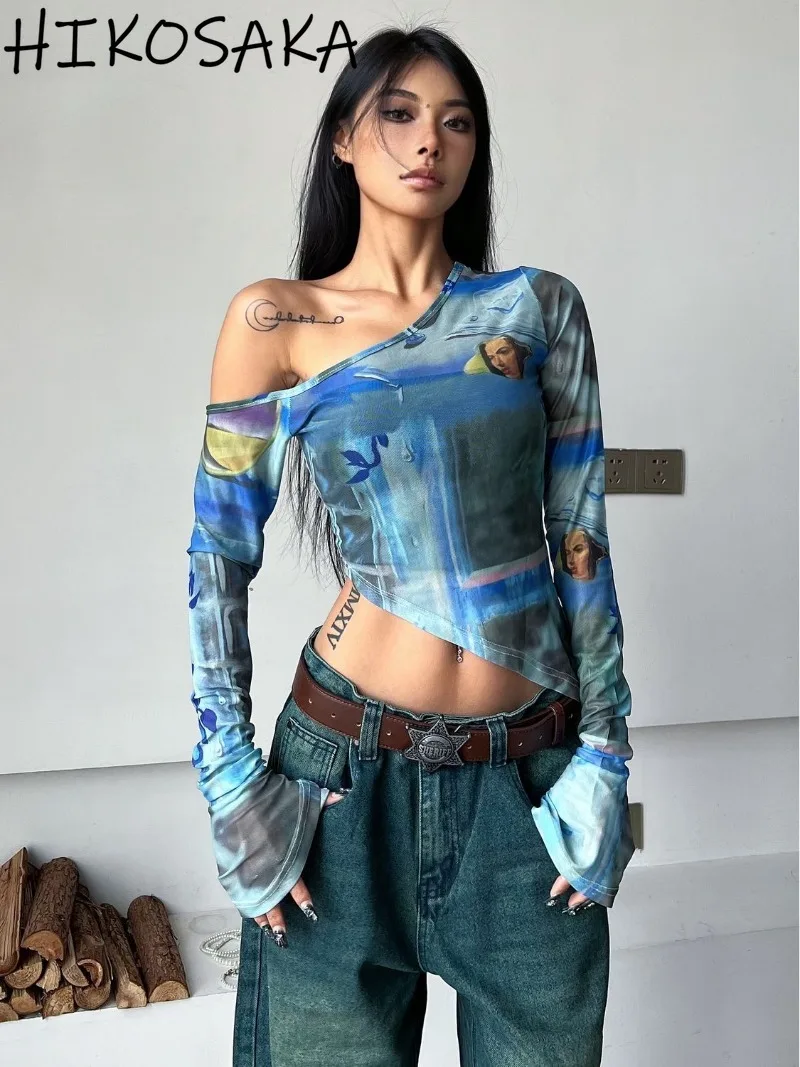 American Vintage Sexy Skew Collar Long Sleeve Tee Off Shoulder Slim Crop Top Y2k Aesthetic Punk Casual Fairycore Mesh Tshirts
American Vintage Sexy Skew Collar Long Sleeve Tee Off Shoulder Slim Crop Top Y2k Aesthetic Punk Casual Fairycore Mesh Tshirts