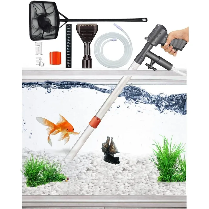 Aquarium Gravel Cleaner Vacuum Fish Tank Vacuum Cleaner Tools for Aquarium Water Changer with Aquarium Thermometers Fish
Aquarium Gravel Cleaner Vacuum Fish Tank Vacuum Cleaner Tools for Aquarium Water Changer with Aquarium Thermometers Fish