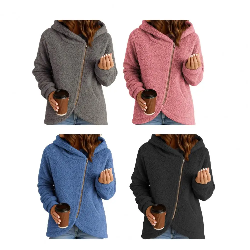 Women Polyester Coat Stylish Women's Fleece Jacket With Hood Pockets Cozy Winter Outerwear For Women Trendy For Women Outerwear
Women Polyester Coat Stylish Women's Fleece Jacket With Hood Pockets Cozy Winter Outerwear For Women Trendy For Women Outerwear