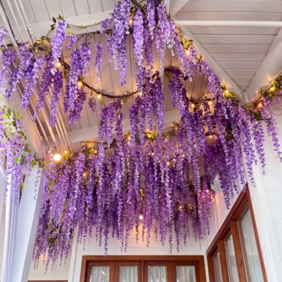 Classroom ceiling decor: purple 3D wisteria tree garland, artificial silk flowers on metal mesh panels, 26 pcs, large hanging f
Classroom ceiling decor: purple 3D wisteria tree garland, artificial silk flowers on metal mesh panels, 26 pcs, large hanging f