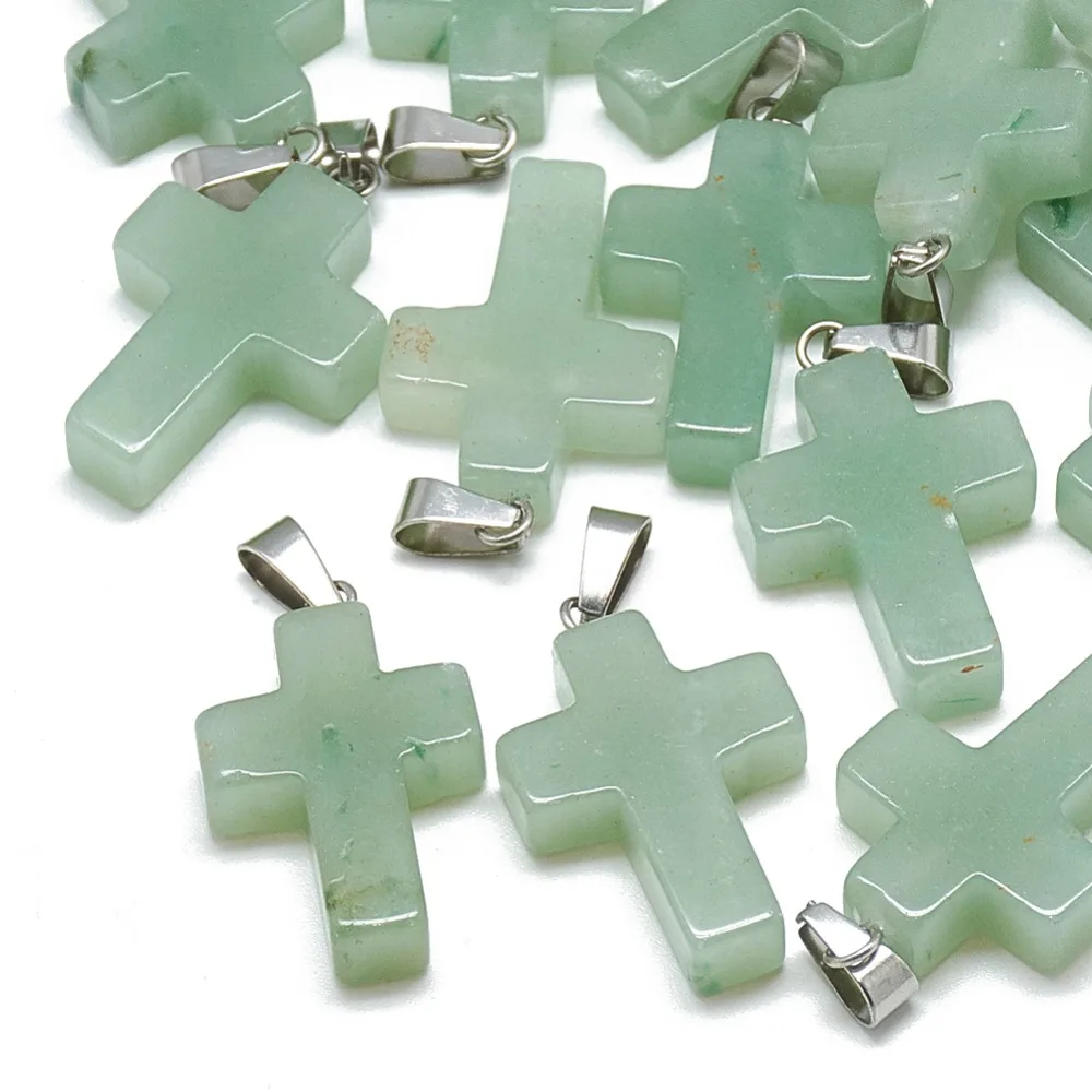 Green Aventurine Pendants with Stainless Steel Snap On Bails 29~30x18~19x5~6mm Hole: 6x4mm
Green Aventurine Pendants with Stainless Steel Snap On Bails 29~30x18~19x5~6mm Hole: 6x4mm