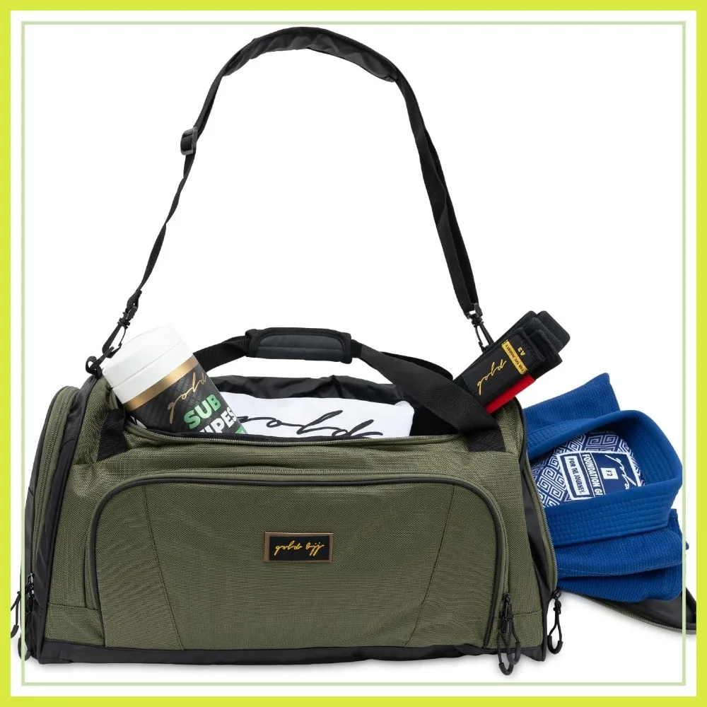 Gold BJJ Jiu Jitsu Duffle Bag - Waterproof Pocket for Sweaty Gi, Rashguard, Shoes - Perfect for Martial Arts Gear, Boxing, MMA
Gold BJJ Jiu Jitsu Duffle Bag - Waterproof Pocket for Sweaty Gi, Rashguard, Shoes - Perfect for Martial Arts Gear, Boxing, MMA
