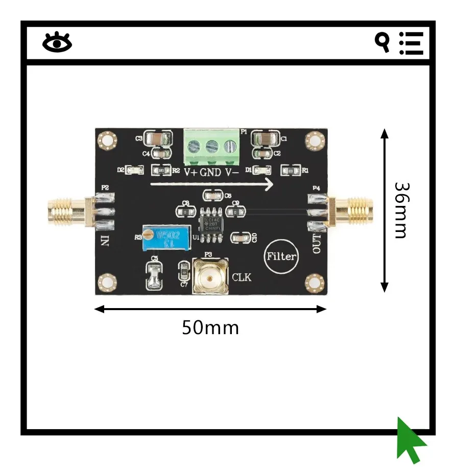 TLC14 Switching Capacitor Filter Module Low Pass Filter 35K with Adjustable Cut off Frequency
TLC14 Switching Capacitor Filter Module Low Pass Filter 35K with Adjustable Cut off Frequency