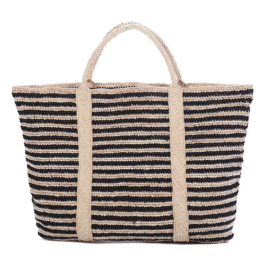 Summer Beach Bag French Style Straw Bag Women Striped Tote Woven Hollow Out Handbags Elegant Vintage
Summer Beach Bag French Style Straw Bag Women Striped Tote Woven Hollow Out Handbags Elegant Vintage