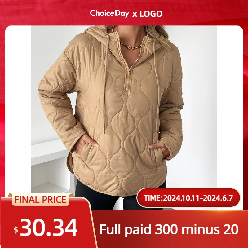 Women Thick Hooded Cotton Jacket for Autumn Winter Zipper Design Elegant Commuter Casual Temperament Long Sleeve Solid Jacket
Women Thick Hooded Cotton Jacket for Autumn Winter Zipper Design Elegant Commuter Casual Temperament Long Sleeve Solid Jacket
