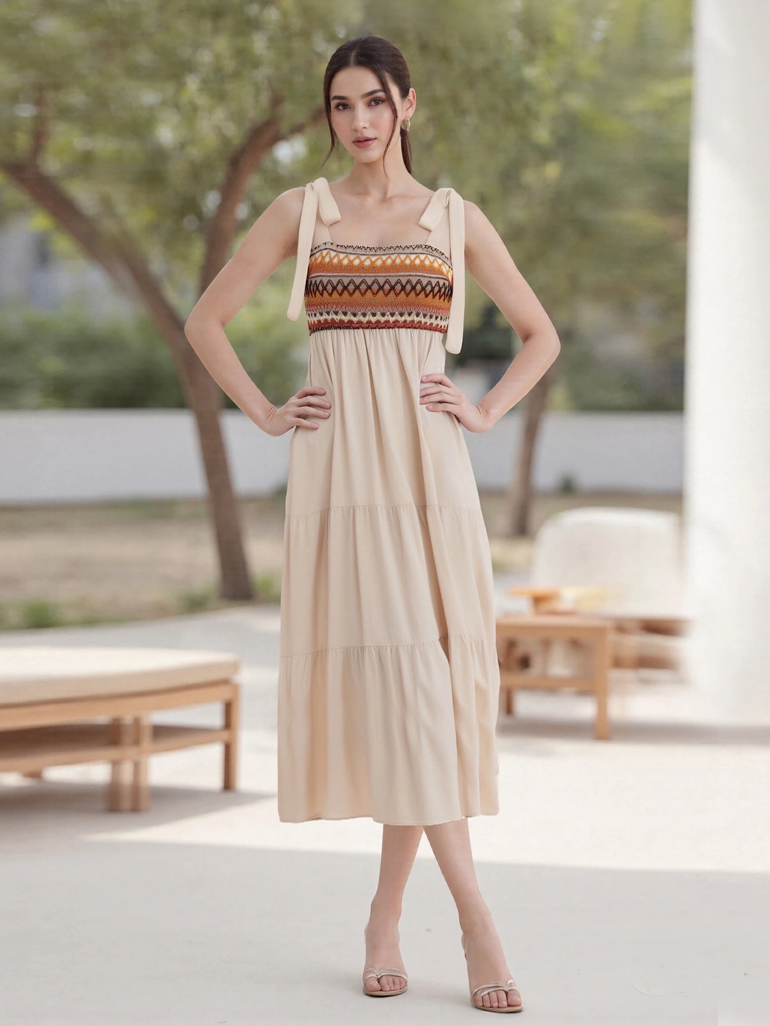 Bohemian Floral Print Off-Shoulder Maxi Dress with Ruffle Hem and Tie Waist Detail for Women Summer Beach Party
Bohemian Floral Print Off-Shoulder Maxi Dress with Ruffle Hem and Tie Waist Detail for Women Summer Beach Party