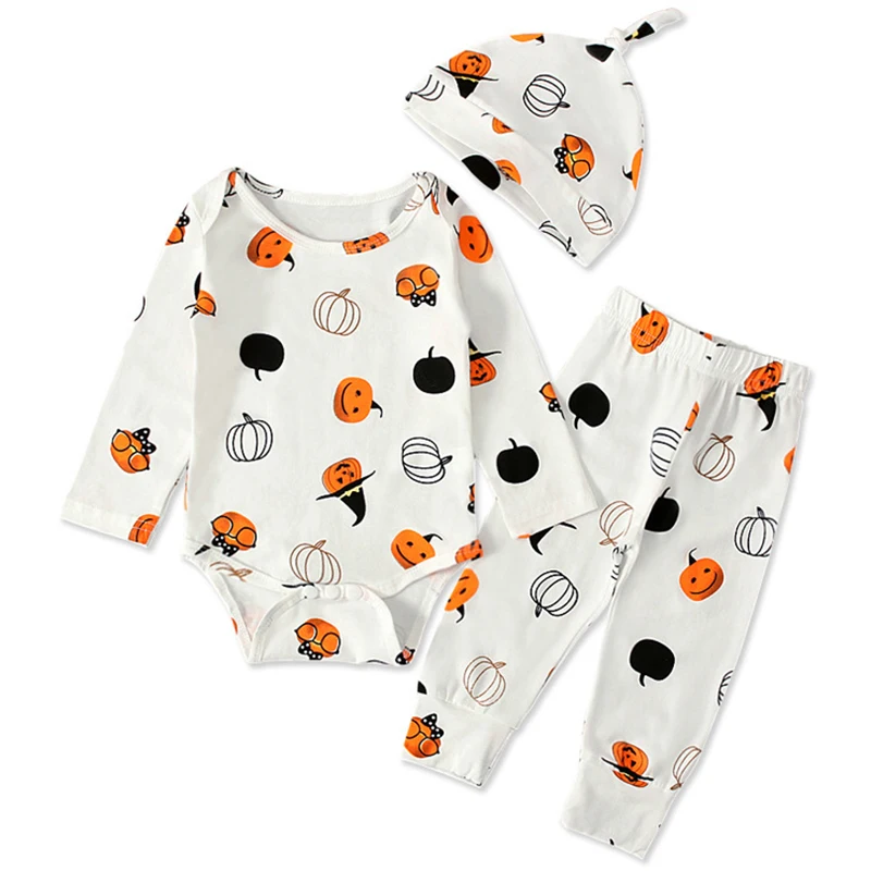 Spring Fall Newborn Baby Girls Boys Clothes Halloween pumpkin Cute Cotton Infant Bodysuit+Pants+Hat Toddler Clothing Sets BC2005
Spring Fall Newborn Baby Girls Boys Clothes Halloween pumpkin Cute Cotton Infant Bodysuit+Pants+Hat Toddler Clothing Sets BC2005