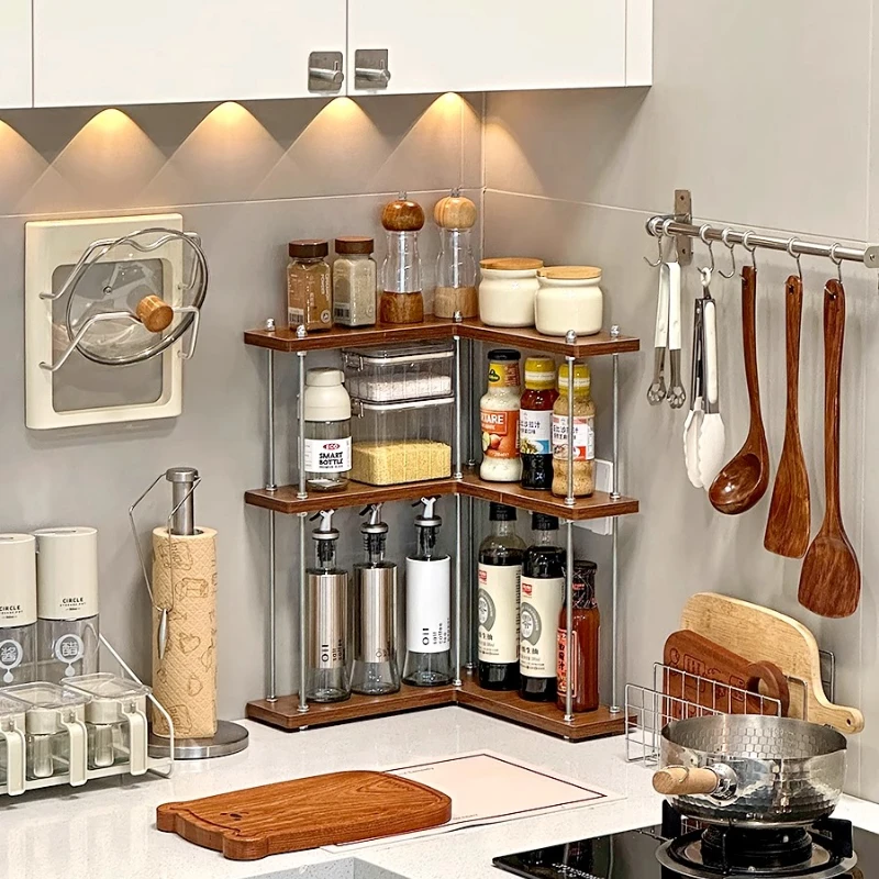 Деревянная угловая кухонная полка, треугольная стойка-органайзер для специй, столешница, L-образная подставка для хранения кладовой, подставка для кофейной чашки
Деревянная угловая кухонная полка, треугольная стойка-органайзер для специй, столешница, L-образная подставка для хранения кладовой, подставка для кофейной чашки