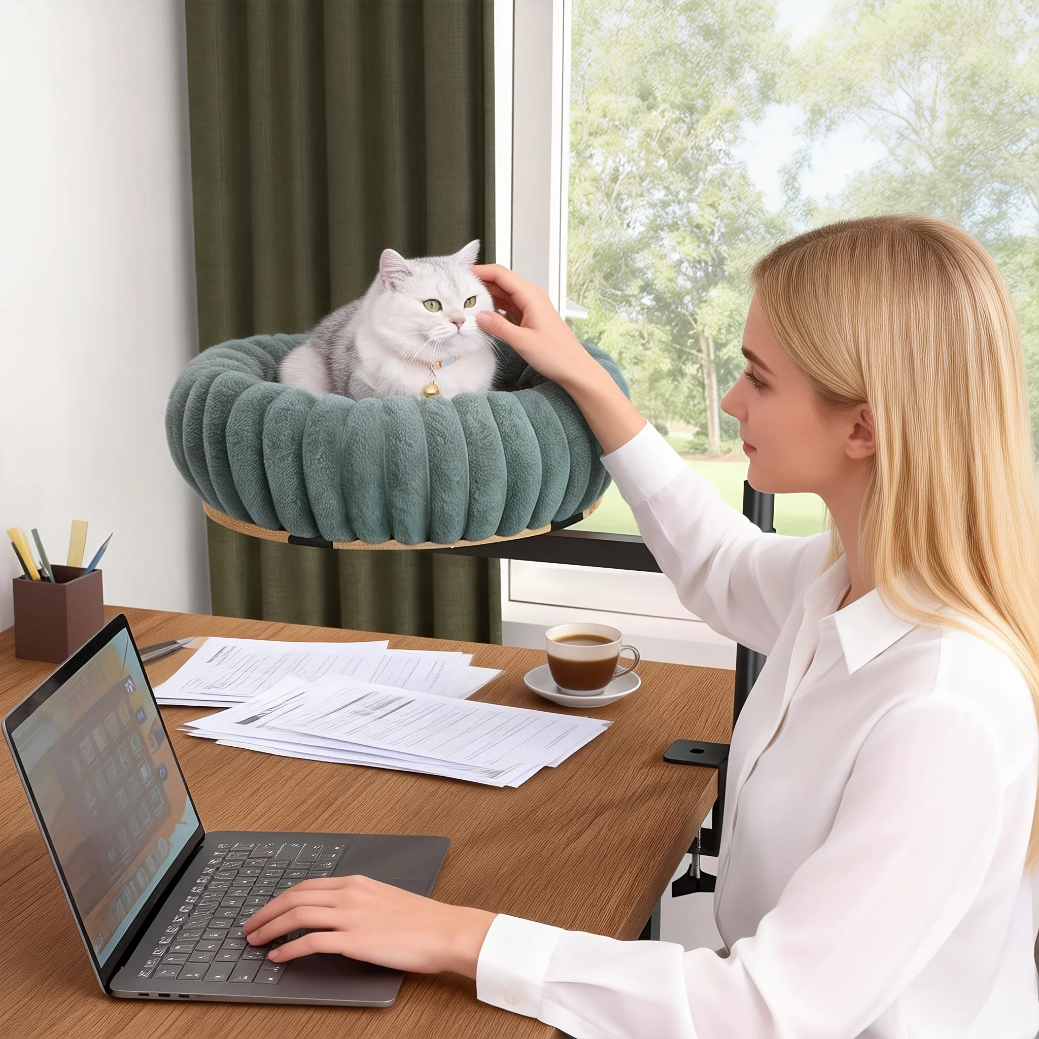 Cat Bed for Desktop, 360° Rotating Cat Nest for Tables, 19.68'' Cat Bed with Washable Plush Pad, Ideal for Home/Office Work JUYHGV
Cat Bed for Desktop, 360° Rotating Cat Nest for Tables, 19.68'' Cat Bed with Washable Plush Pad, Ideal for Home/Office Work JUYHGV