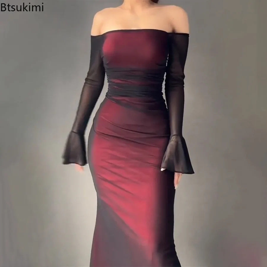 2026 New Women's Elegant Dresses Spring Fashionable Solid Long Sleeve Off Shoulder Hip Wrap Long Dress Temperament Bodycon Dress
2026 New Women's Elegant Dresses Spring Fashionable Solid Long Sleeve Off Shoulder Hip Wrap Long Dress Temperament Bodycon Dress