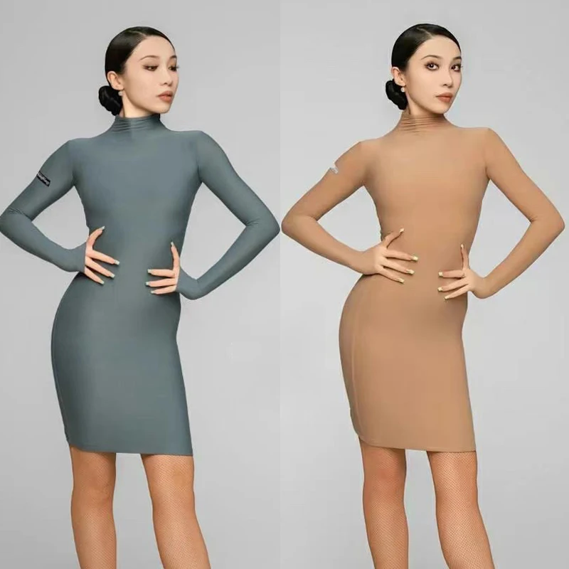 New Latin Dance Dress Women'S Half High Neck Ballroom Dance Dresses Adults Long Sleeved Salsa Modern Dancing Clothes SL12041
New Latin Dance Dress Women'S Half High Neck Ballroom Dance Dresses Adults Long Sleeved Salsa Modern Dancing Clothes SL12041