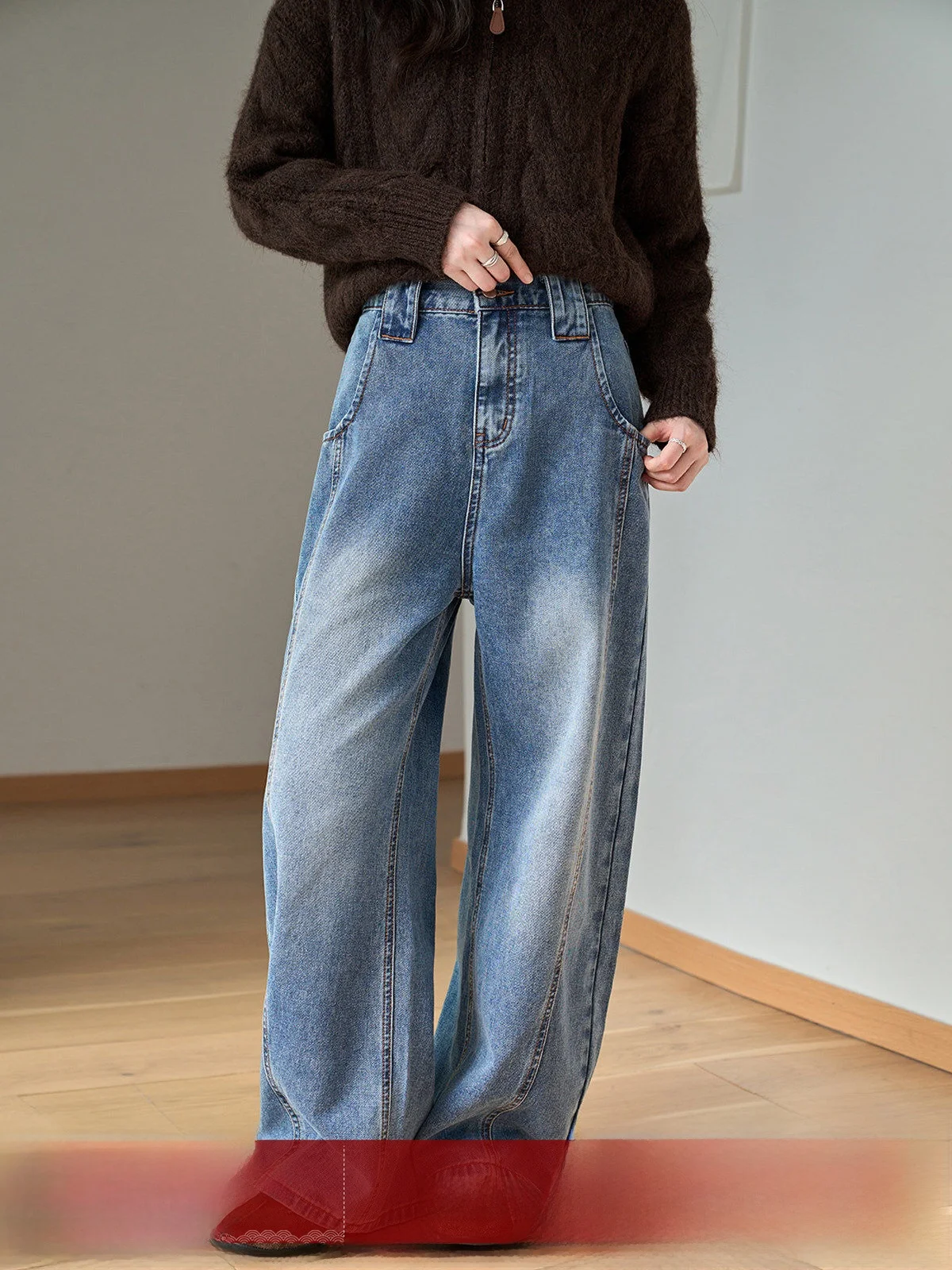 MoZao High Waist Straight Leg Blue Washed Vintage Women's Jeans Spring 2026 Slimming Wide Leg Pants Commute Style
MoZao High Waist Straight Leg Blue Washed Vintage Women's Jeans Spring 2026 Slimming Wide Leg Pants Commute Style