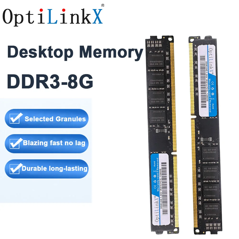 Оперативная память OptiLinkX DDR3 8 ГБ 1600 МГц 1333 МГц Настольная память PC3L-12800U DIMM 240pin 1,35 В Память ОЗУ DDR3
Оперативная память OptiLinkX DDR3 8 ГБ 1600 МГц 1333 МГц Настольная память PC3L-12800U DIMM 240pin 1,35 В Память ОЗУ DDR3