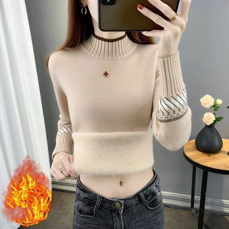 Women's Autumn Winter Solid Pullover Turtleneck Flocking Geometric Pattern Lantern Long Sleeve Sweater Knitted Casual Tops
Women's Autumn Winter Solid Pullover Turtleneck Flocking Geometric Pattern Lantern Long Sleeve Sweater Knitted Casual Tops