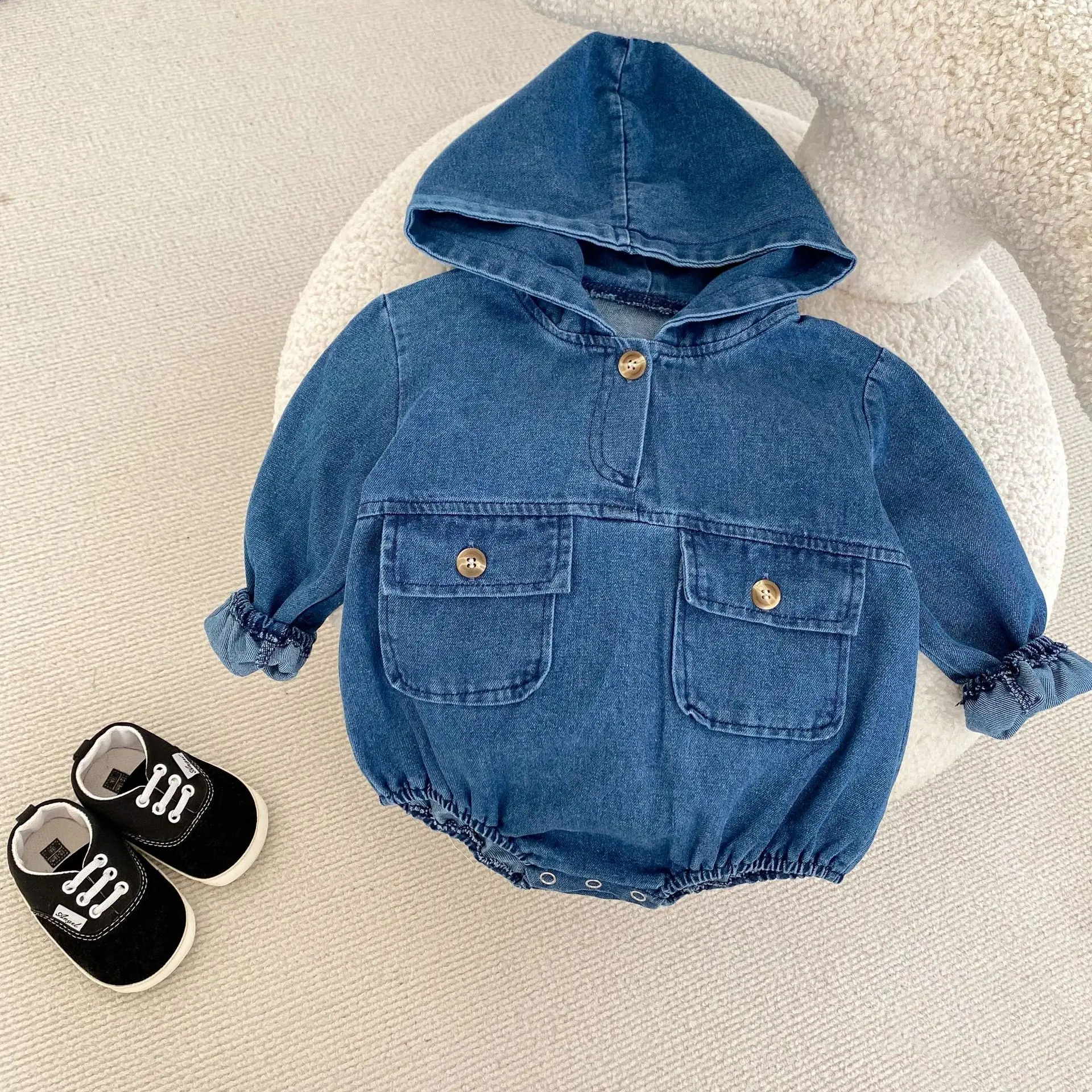 2025 Autumn New Baby Long Sleeve Denim Bodysuit Newborn Toddler Pocket Hooded Jumpsuit Infant Boy Girl Casual Clothes 0-24M
2025 Autumn New Baby Long Sleeve Denim Bodysuit Newborn Toddler Pocket Hooded Jumpsuit Infant Boy Girl Casual Clothes 0-24M