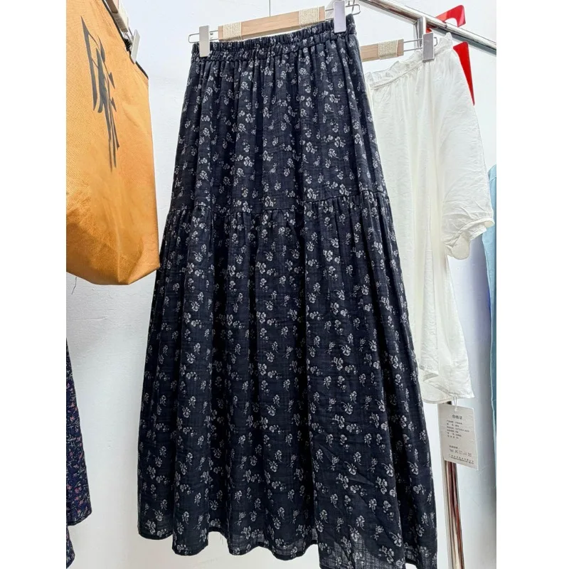 Floral Cotton Linen Half-length Skirt Women's Casual A-line Midi Umbrella Skirt with Inner Vintage Artistic Slimming
Floral Cotton Linen Half-length Skirt Women's Casual A-line Midi Umbrella Skirt with Inner Vintage Artistic Slimming