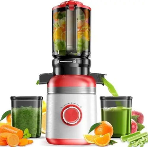 Cold Press Juicer Machines with Wide Feed Chute, Slow Masticating Juicer Maker for Whole Vegetables & Fruits, High Juice Yield, Easy to Clean, Large Auger Extractor
Cold Press Juicer Machines with Wide Feed Chute, Slow Masticating Juicer Maker for Whole Vegetables & Fruits, High Juice Yield, Easy to Clean, Large Auger Extractor