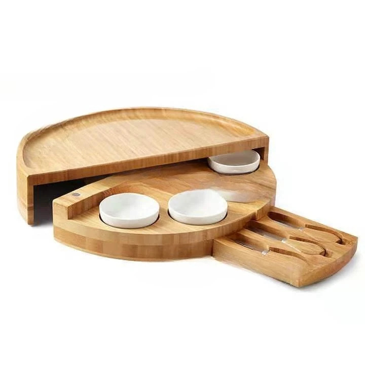 Wooden cheese board cheese cutting board set, rotating open and close cutting box, drawer cheese 
Wooden cheese board cheese cutting board set, rotating open and close cutting box, drawer cheese