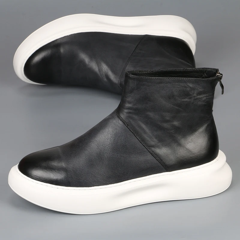 Men's high top shoes new British youth all matching leisure booster boots leather breathable thick sole trend board shoes
Men's high top shoes new British youth all matching leisure booster boots leather breathable thick sole trend board shoes