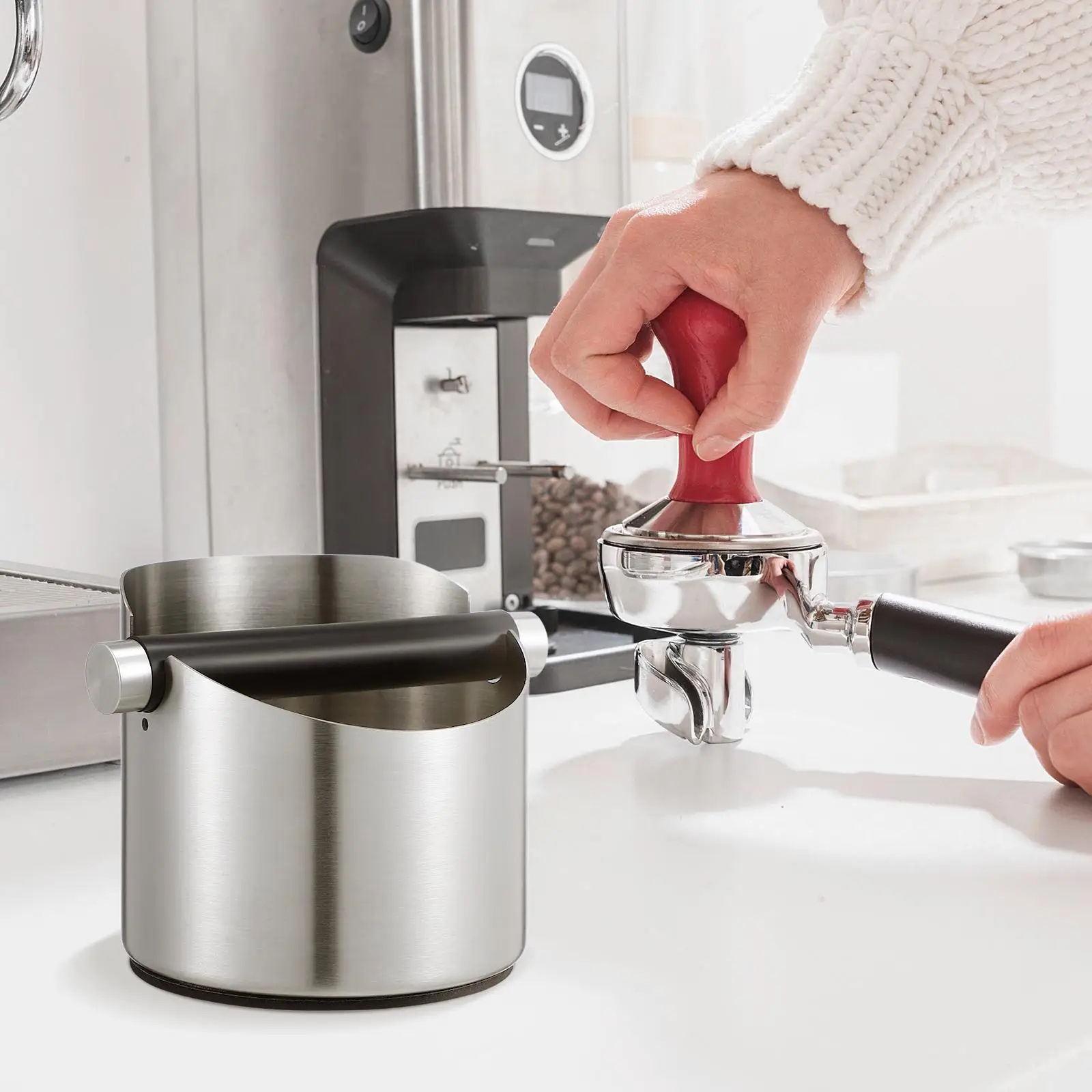 1pc Slag Bucket Stainless Steel Silver Counter Espresso Maker Storage Large Capacity Heat Resistant Fall Resistant
1pc Slag Bucket Stainless Steel Silver Counter Espresso Maker Storage Large Capacity Heat Resistant Fall Resistant