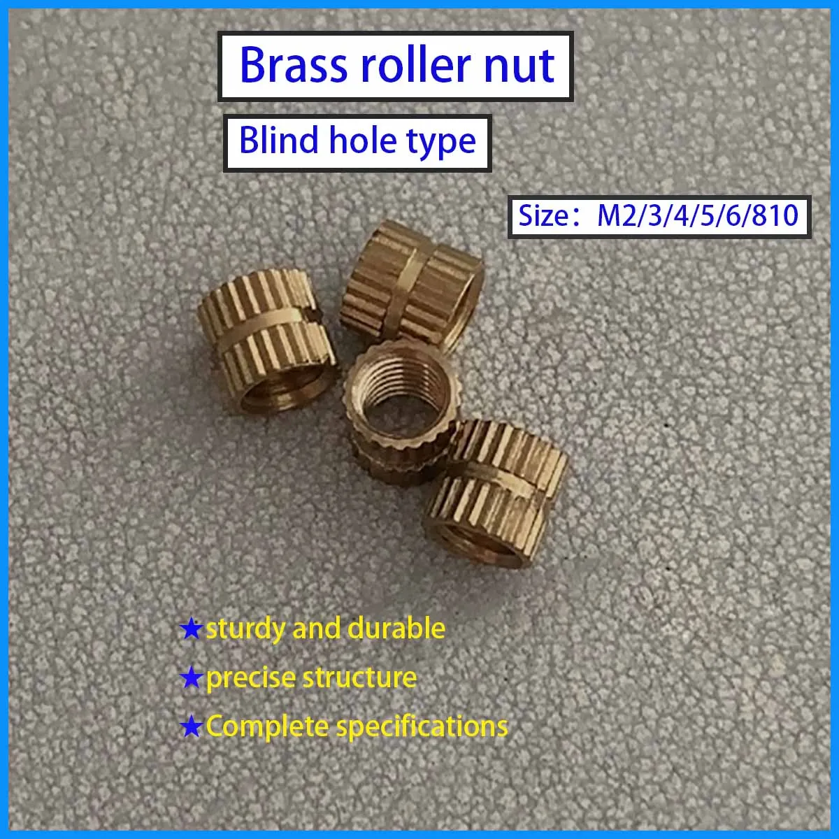 B-Type Single Through Knurled Brass Insert Nut Blind Hole Injection Molding Embedded Copper Nut M3M4M5M6M8 for Plastic Injection
B-Type Single Through Knurled Brass Insert Nut Blind Hole Injection Molding Embedded Copper Nut M3M4M5M6M8 for Plastic Injection