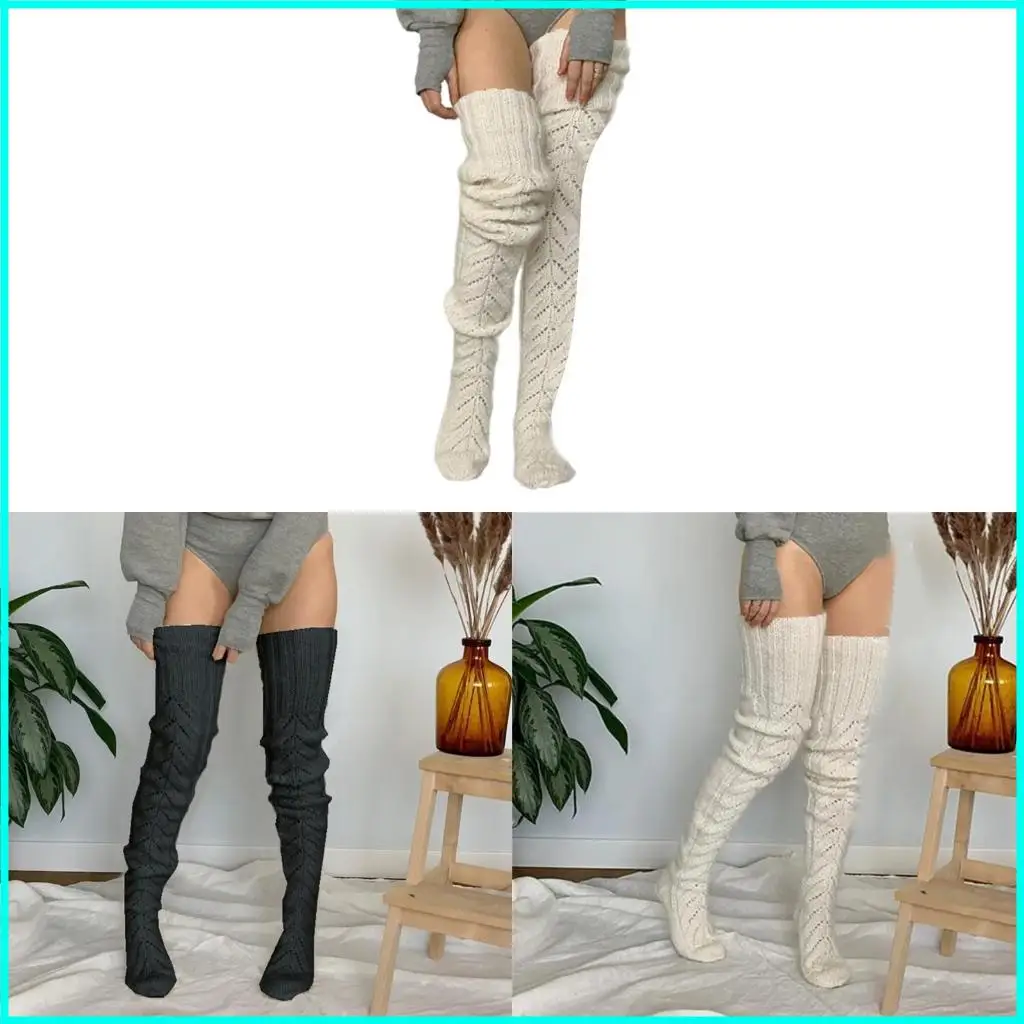 Fashionable Over Knee Long Tube Socks for Women Hollowed Mesh Pattern Knitted Thigh High Stockings Lounge Leg Warmers
Fashionable Over Knee Long Tube Socks for Women Hollowed Mesh Pattern Knitted Thigh High Stockings Lounge Leg Warmers