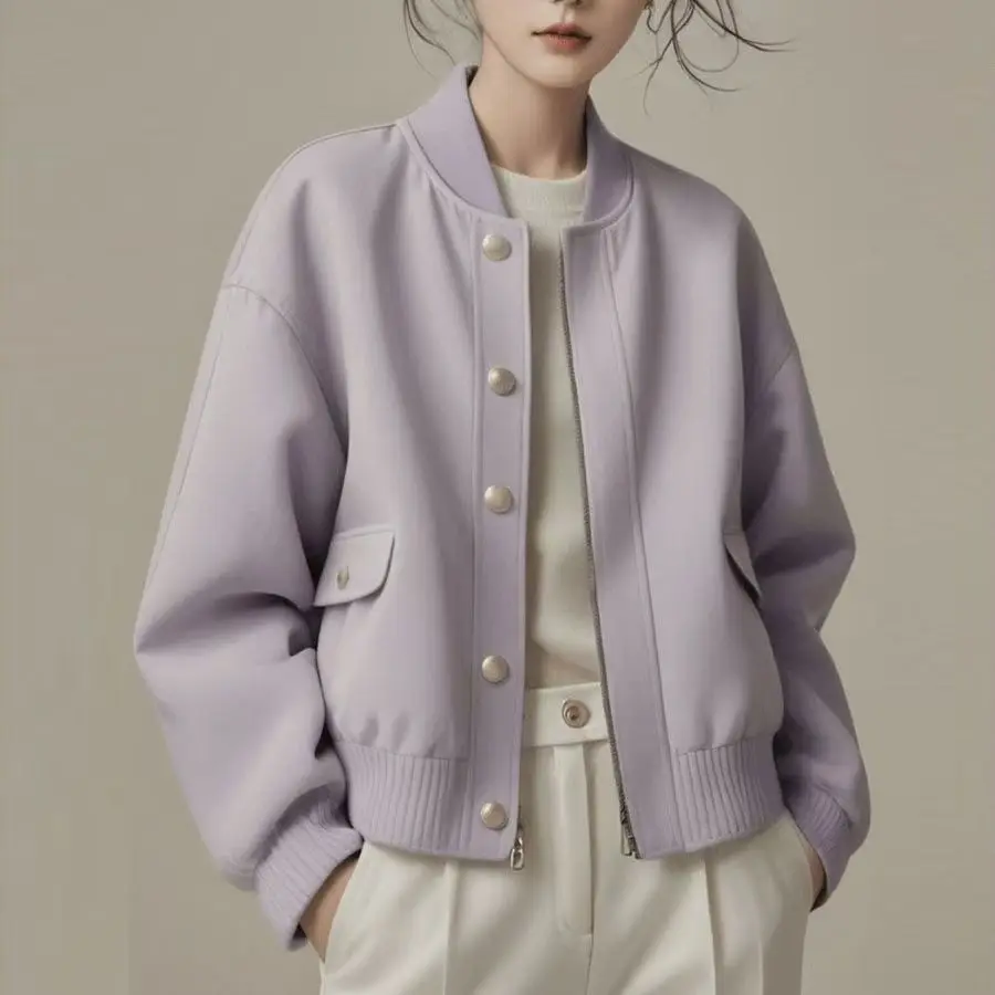 Baseball jacket short jacket women's spring 2025 new trend versatile workwear fashion jacket round neck casual top
Baseball jacket short jacket women's spring 2025 new trend versatile workwear fashion jacket round neck casual top