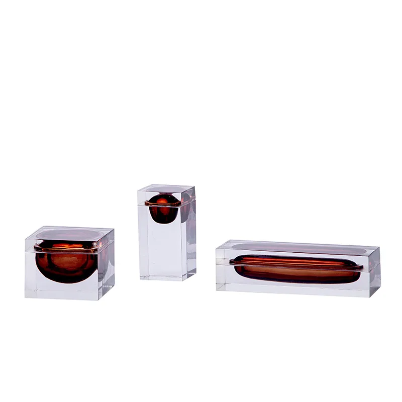 Creative electroplated red combination acrylic transparent storage box ornament, desk model room combination ornament
Creative electroplated red combination acrylic transparent storage box ornament, desk model room combination ornament