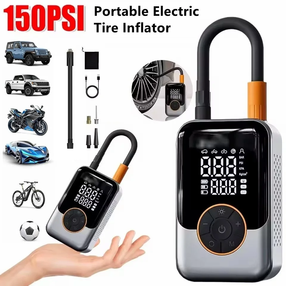 Car Electric Air Pump Portable Tire Inflator Wireless Air Injector LCD Display Air Compressor For Car Motorcycle Bike Tyre Ball
Car Electric Air Pump Portable Tire Inflator Wireless Air Injector LCD Display Air Compressor For Car Motorcycle Bike Tyre Ball