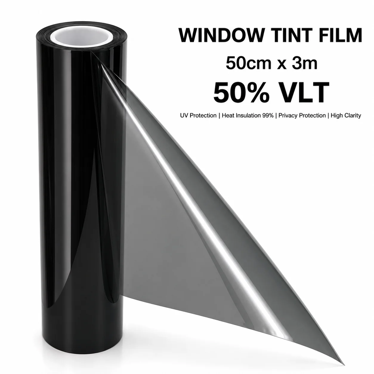 50% VLT Car Solar Tint Film 50cmX300cm Light Smoke DIY Cuttable Roll Bubble Free Install Side Truck Ceramic No Glare Easy PET UV
50% VLT Car Solar Tint Film 50cmX300cm Light Smoke DIY Cuttable Roll Bubble Free Install Side Truck Ceramic No Glare Easy PET UV