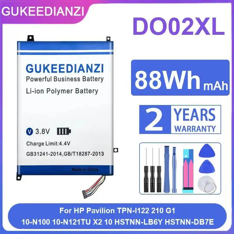 Tablet Battery Long Lasting 88Wh DO02XL For HP Pavilion Tpn-I122 210 G1 10-N100 10-N121TU X2 10 Hstnn-LB6Y Hstnn-DB7E
Tablet Battery Long Lasting 88Wh DO02XL For HP Pavilion Tpn-I122 210 G1 10-N100 10-N121TU X2 10 Hstnn-LB6Y Hstnn-DB7E