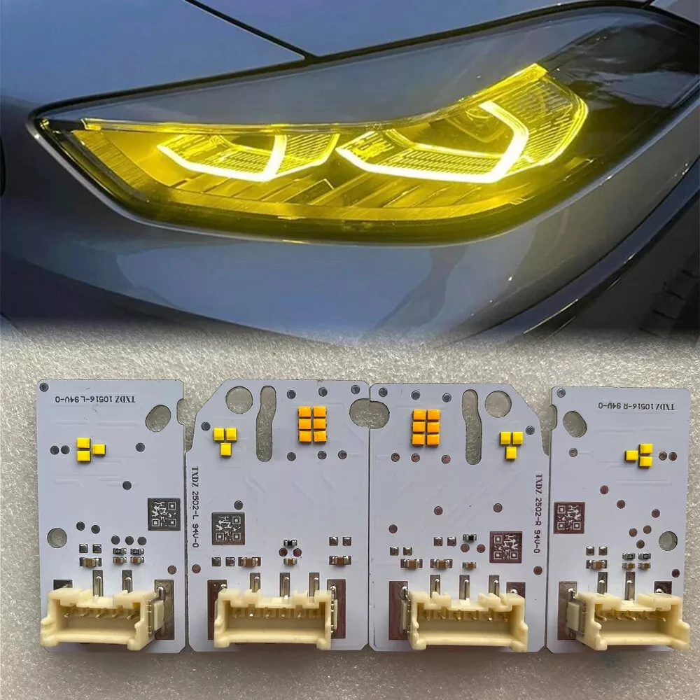 4Pcs Yellow LED Headlight Board Chip For BMW F40 F44 2019-2023 Angel Eye DRL LED Module 63119448115, 63119448116
4Pcs Yellow LED Headlight Board Chip For BMW F40 F44 2019-2023 Angel Eye DRL LED Module 63119448115, 63119448116