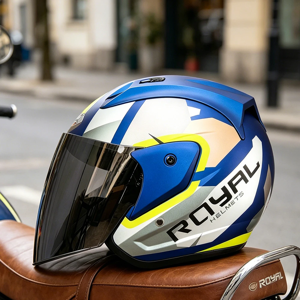 Retro Motorcycle Helmet Single Lens Electric Bike Helmet Three-Quarter Cruise Motorcycle Pedal Helmet for Cruising And Street Us
Retro Motorcycle Helmet Single Lens Electric Bike Helmet Three-Quarter Cruise Motorcycle Pedal Helmet for Cruising And Street Us