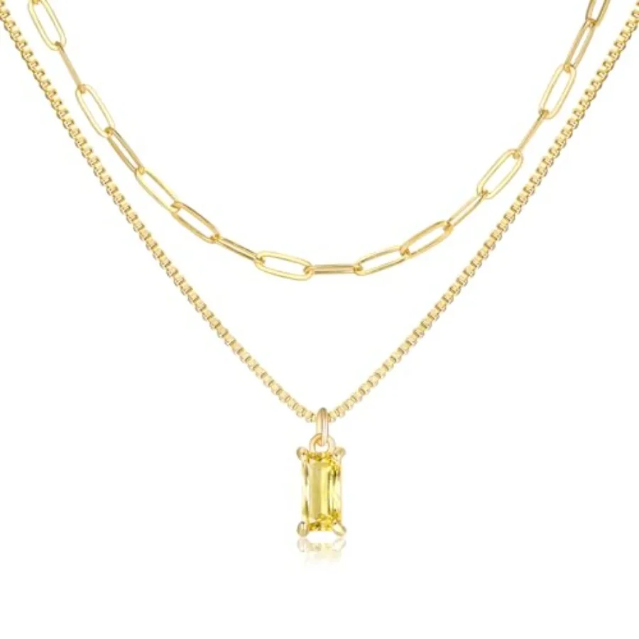 Dainty Gold Charm Necklaces for Women Non Tarnish, 14K Trendy Blue Green Cubic Zirconia Emerald Pendant Birthstone Necklaces Bi
Dainty Gold Charm Necklaces for Women Non Tarnish, 14K Trendy Blue Green Cubic Zirconia Emerald Pendant Birthstone Necklaces Bi