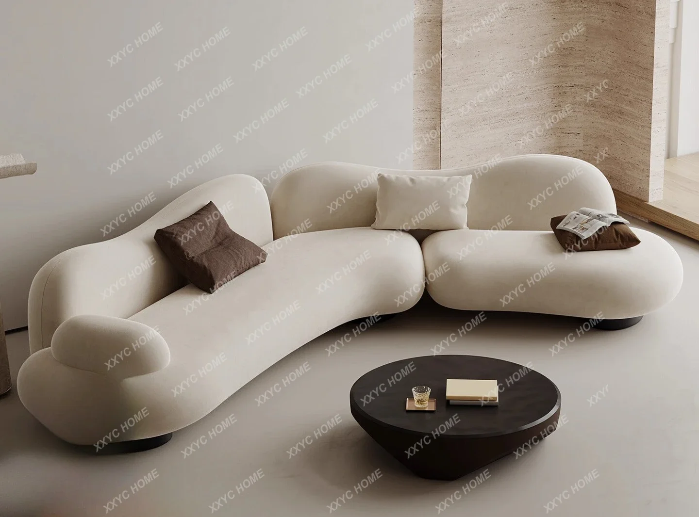 Fabric sofa curved living room size minimalist special-shaped sofa
Fabric sofa curved living room size minimalist special-shaped sofa