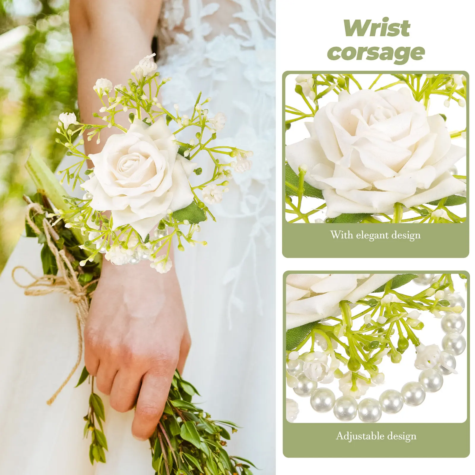Wedding Wrist Corsage Adjustable Bridal Wrist Flower Bracelet for Bride Bridesmaid Prom Party Corsage Bracelet
Wedding Wrist Corsage Adjustable Bridal Wrist Flower Bracelet for Bride Bridesmaid Prom Party Corsage Bracelet