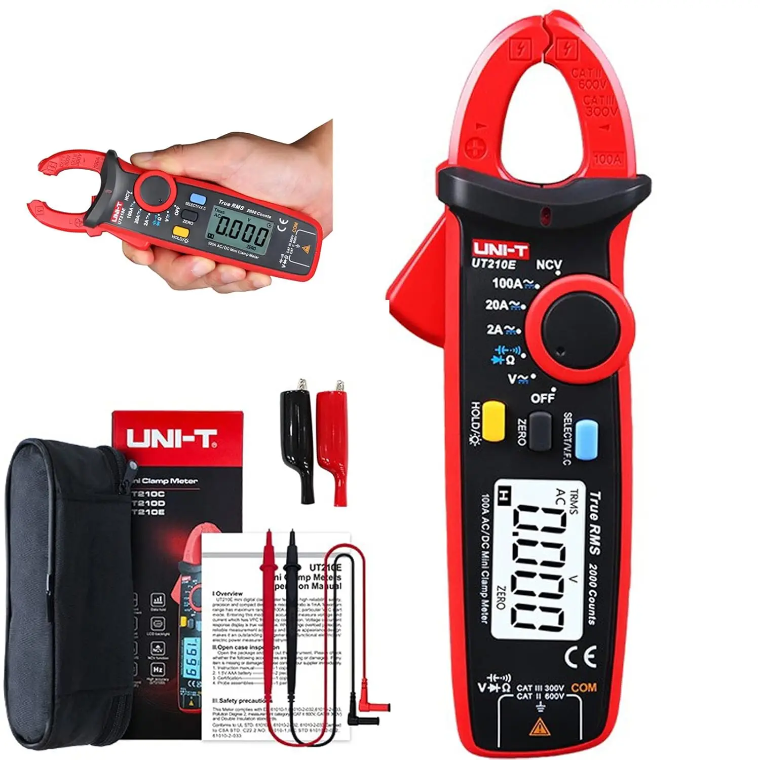 UT210E Mini Digital Clamp Meter 100A AC/DC Current Voltage True RMS Pliers Multimeter with Alligator Clip
UT210E Mini Digital Clamp Meter 100A AC/DC Current Voltage True RMS Pliers Multimeter with Alligator Clip