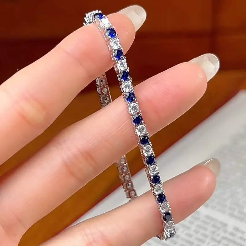 Luxury 18K Solid Platinum PT950 certifid bracelet luxury royal blue full diamond bracelet fashion high jewelry
Luxury 18K Solid Platinum PT950 certifid bracelet luxury royal blue full diamond bracelet fashion high jewelry